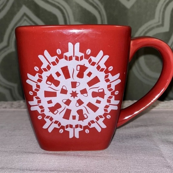 Starbucks Other - Starbucks 2004 Red Snowflake Square Coffee Mug